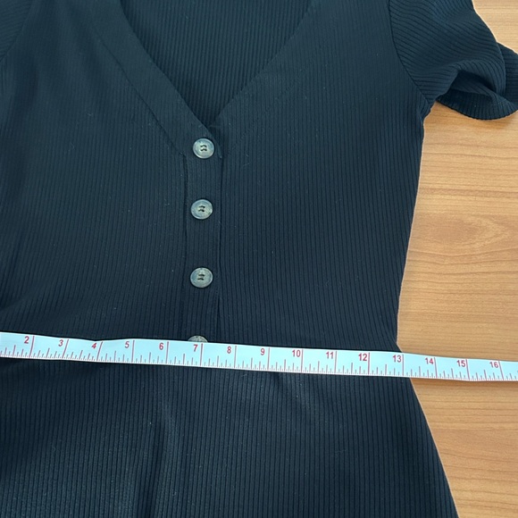 Reformation Black Mini Dress with Button Detail - Picture 12 of 15